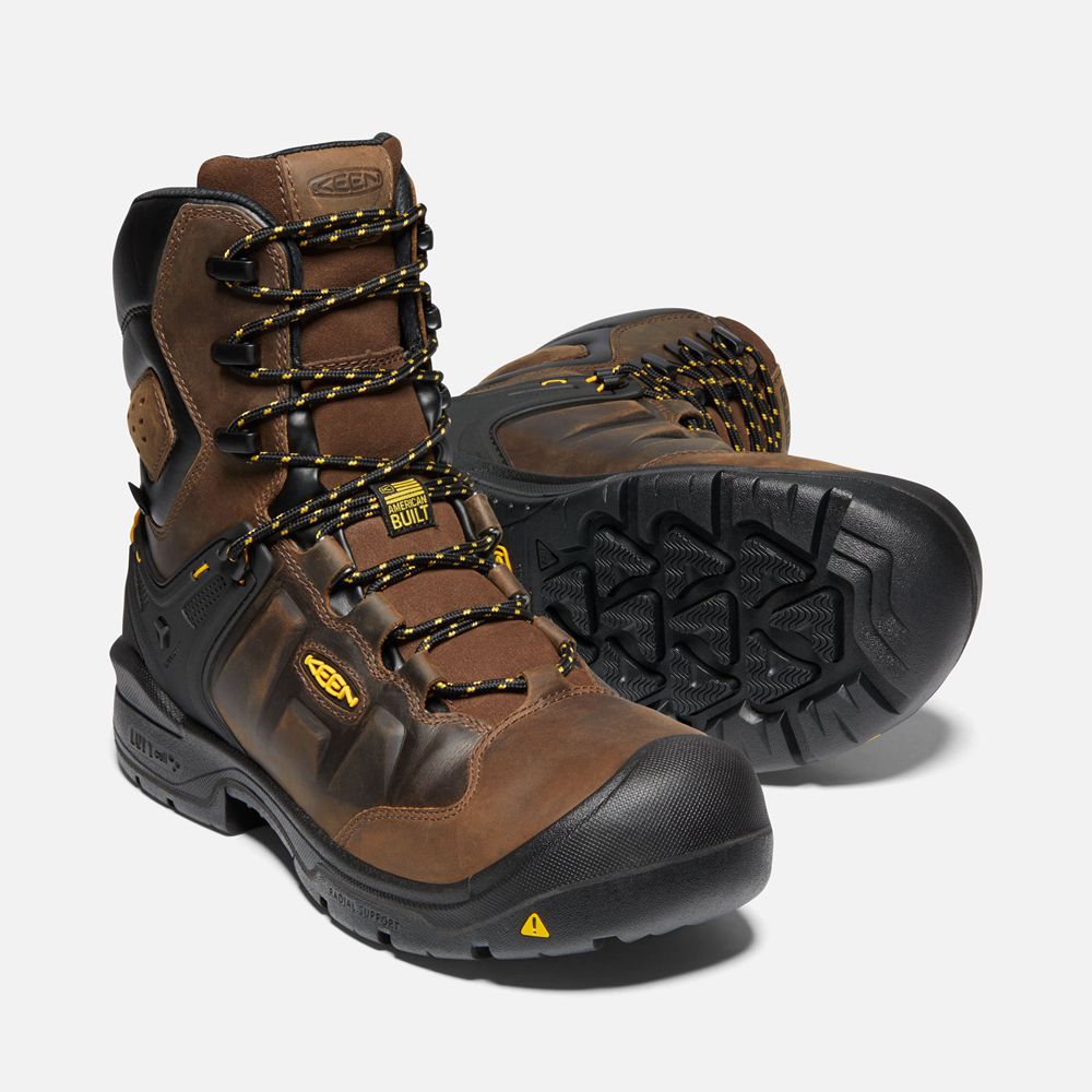 Keen Trekking Bot Erkek Kahverengi - Dover 8\" Insulated Waterproof (Carbon-Fiber Toe) - Türkiye HRZV